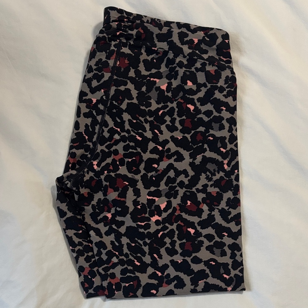 Calvin Klein Performance Leopard Print Leggings - Black and Pink